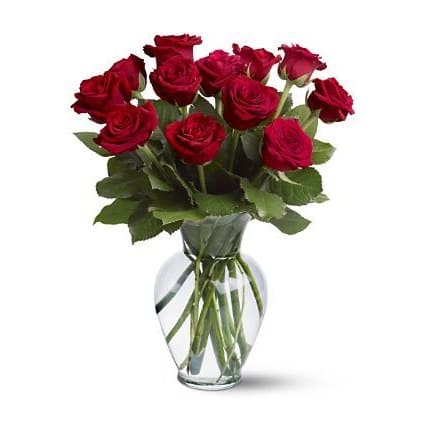 Imagen de Poción mágica Descripcion: Este mágico arreglo de 12 rosas reposan sobre un florero de vidrio para no perder la esencia clásica